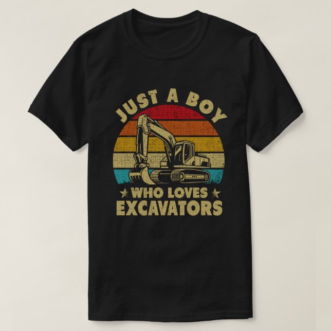 Bara en pojke som Kärlek Excavators Construction T Shirt (Design framsida)