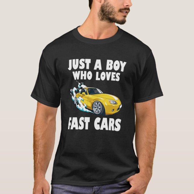 Bara en pojke som Kärlek Fast Cars Småbarn Boys Ki T Shirt (Framsida)