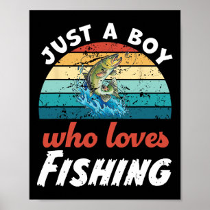 Bara en pojke som Kärlek fiskade barn och fiskenär Poster