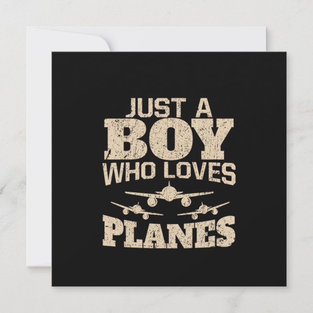 Bara en pojke som Kärlek Flygplan flygplan Inbjudningar (Framsida)