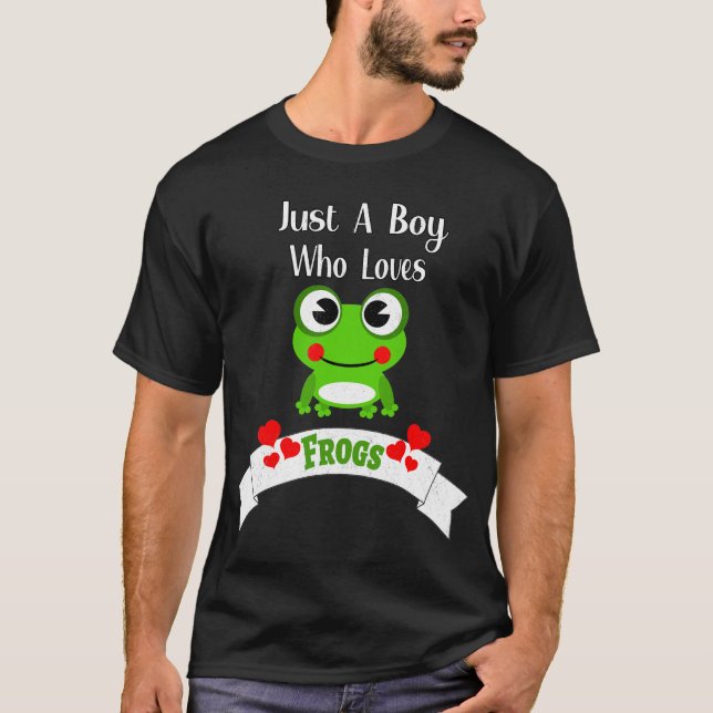 Bara en pojke som Kärlek Frogs | Världens cutest F T Shirt (Framsida)