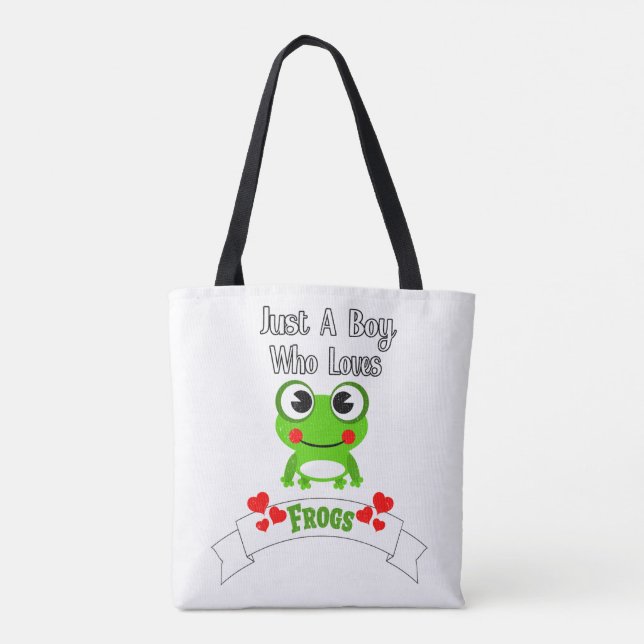 Bara en pojke som Kärlek Frogs | Världens cutest F Tygkasse (Baksida)
