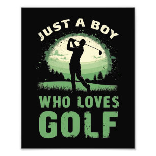 Bara en pojke som Kärlek Golf Klubb Golfer Golfing Fototryck