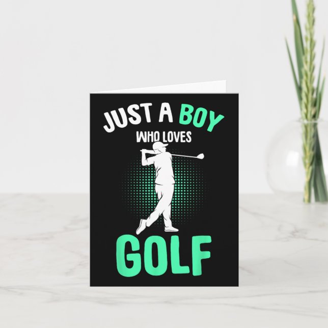 Bara en pojke som Kärlek Golf Klubb Golfer Golfing Kort (Framsida)