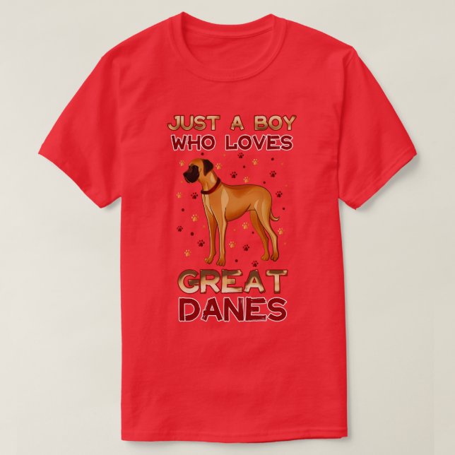 Bara en pojke som Kärlek Great dane T Shirt (Design framsida)