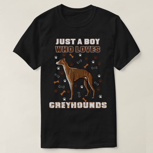 Bara en pojke som Kärlek Greyhounds T Shirt (Design framsida)