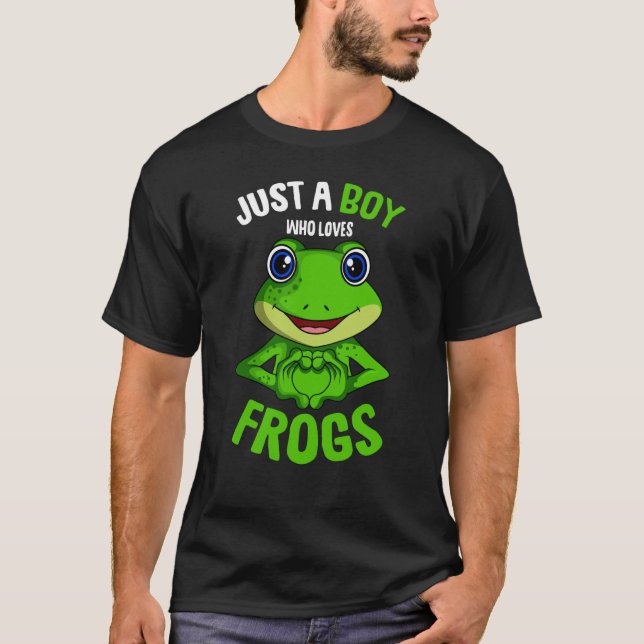 Bara en pojke som Kärlek gror barn Frog T Shirt (Framsida)