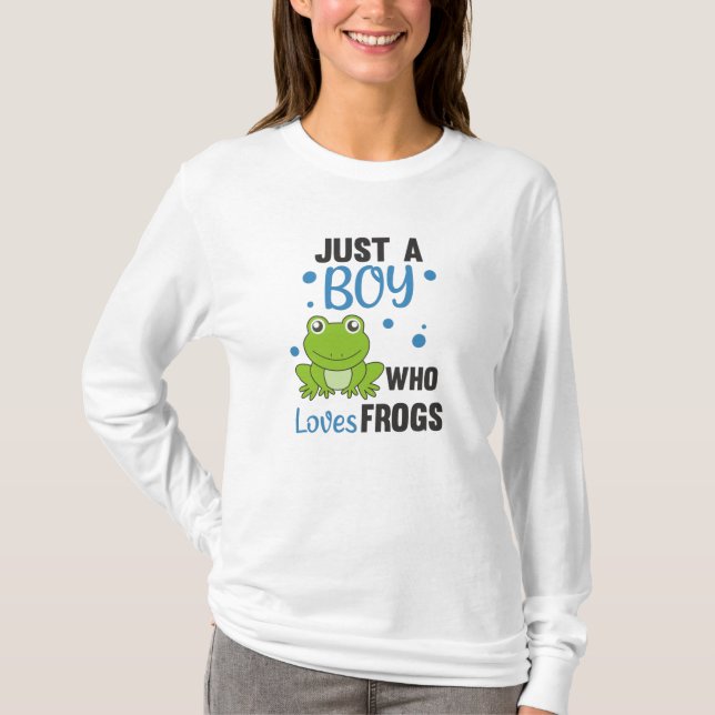 Bara en pojke som Kärlek gror sötsvett Frog T Shirt (Framsida)