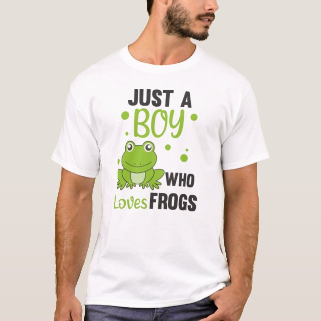 Bara en pojke som Kärlek gror sötsvett Frog T Shirt (Framsida)