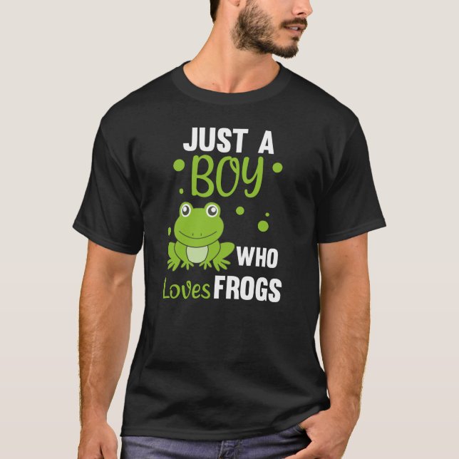Bara en pojke som Kärlek gror sötsvett Frog T Shirt (Framsida)