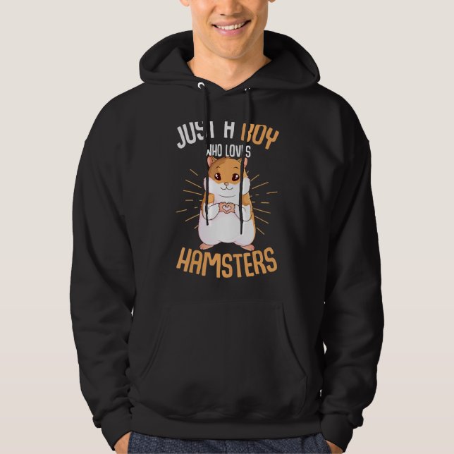 Bara en pojke som Kärlek Hamsters Hammy Boys Kids  Hoodie (Framsida)