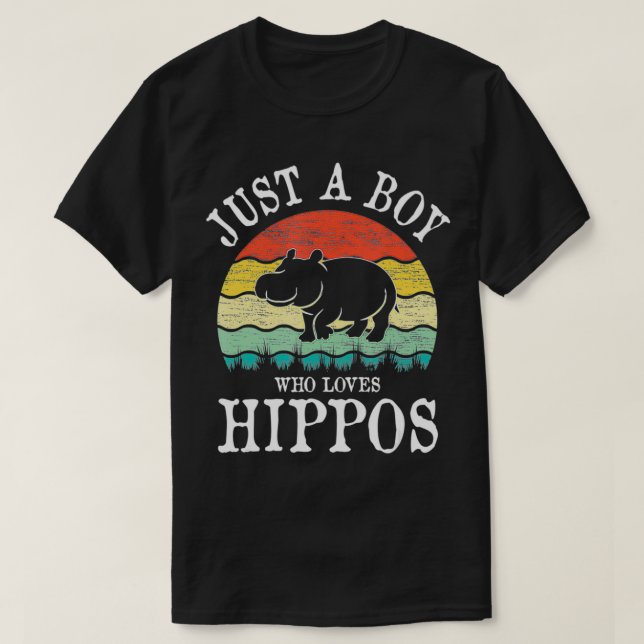 Bara en pojke som Kärlek Hippos T Shirt (Design framsida)