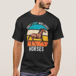 Bara en pojke som Kärlek Horses Retro Vintage Hors T Shirt