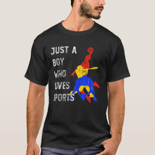 Bara en pojke som Kärlek idrottar fotbollsballen B T Shirt