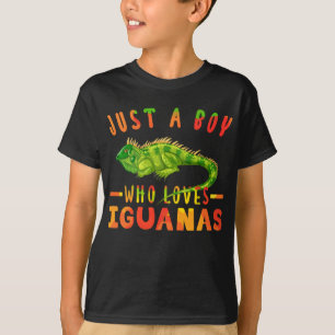 Bara en pojke som Kärlek Iguanas Lizard Reptiles T Shirt