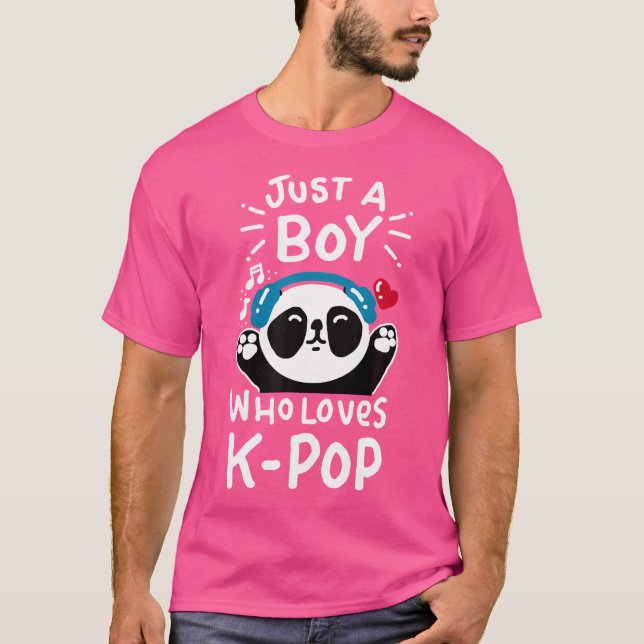 Bara en pojke som Kärlek K-Pop Panda Kpop Shirt Qu T Shirt (Framsida)