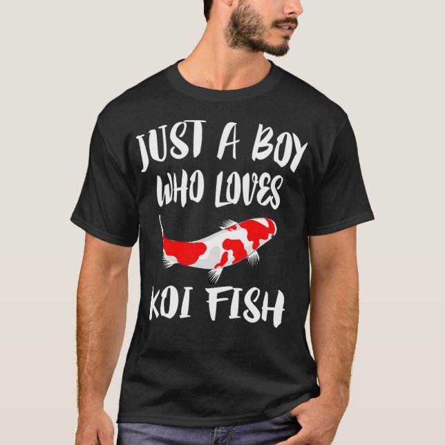 Bara en pojke som Kärlek Koi Fish T Shirt (Framsida)