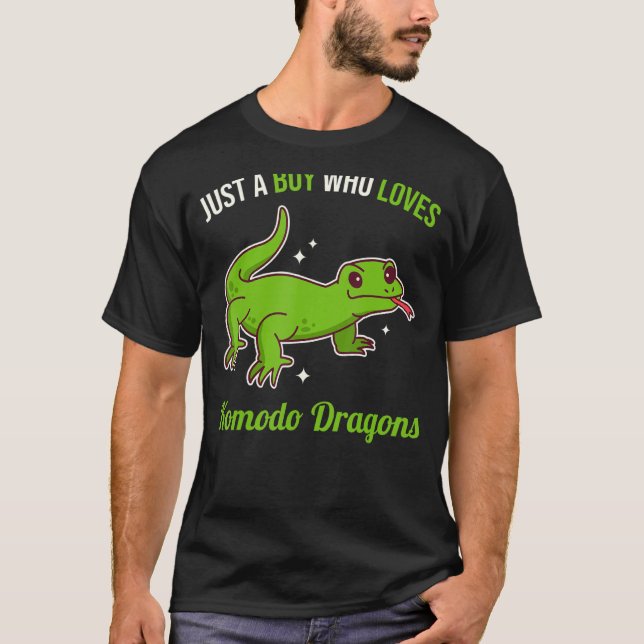 Bara en pojke som Kärlek Komodo Dragons T Shirt (Framsida)
