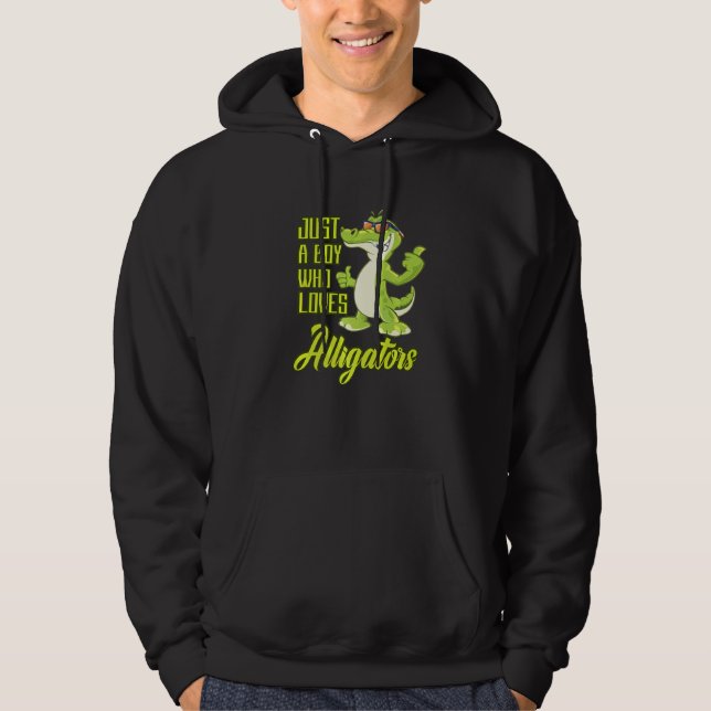 Bara en pojke som Kärlek Krokodiler reptiles Zoo P Hoodie (Framsida)
