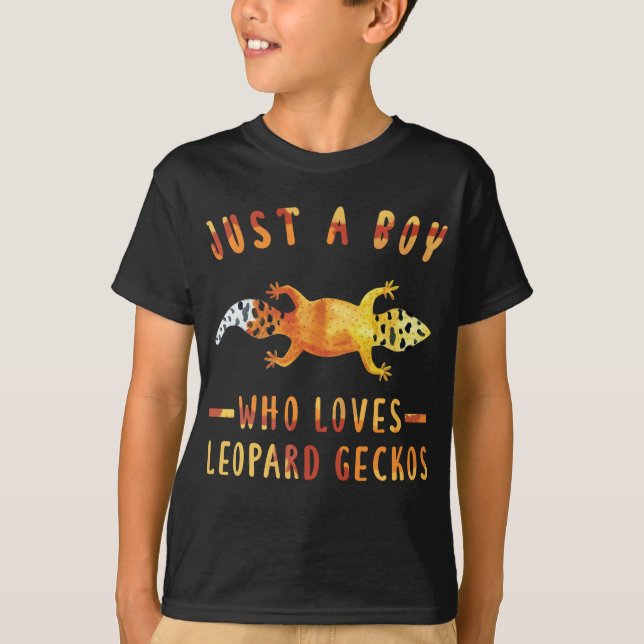 Bara en pojke som Kärlek Leopard Geckos Lizard T Shirt (Framsida)