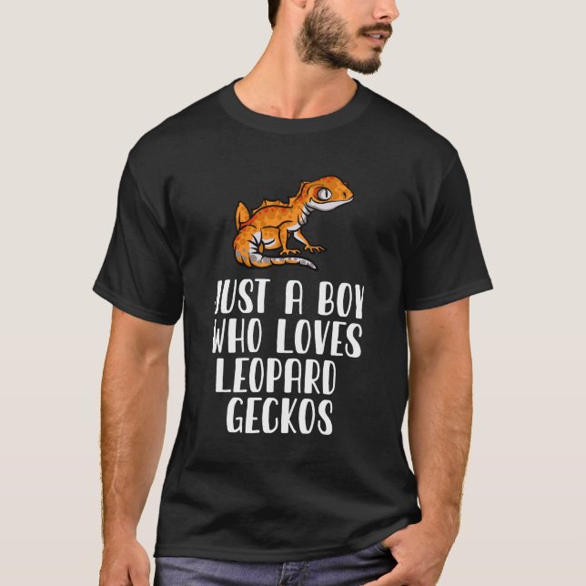 Bara en pojke som Kärlek Leopard Geckos T Shirt (Framsida)