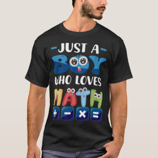 Bara en pojke som Kärlek Math Tecknad Stil Nummer T Shirt