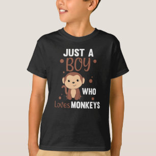 Bara en pojke som kärlek Monkey söt Monkey T Shirt