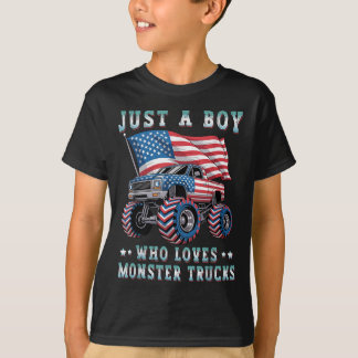 Bara en pojke som Kärlek Monster Lastbilar America T Shirt