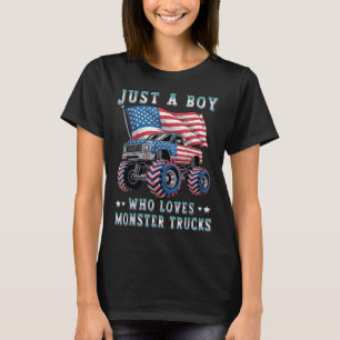 Bara en pojke som Kärlek Monster Lastbilar America T Shirt