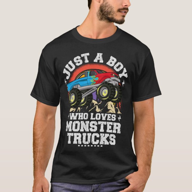 Bara en pojke som Kärlek Monster Lastbilar För bar T Shirt (Framsida)