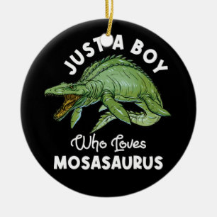 Bara en pojke som Kärlek Mosasaurus Dinosaur Julgransprydnad Keramik