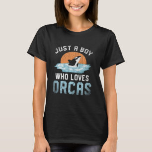 Bara en pojke som Kärlek Orcas Ocean Animal Killer T Shirt