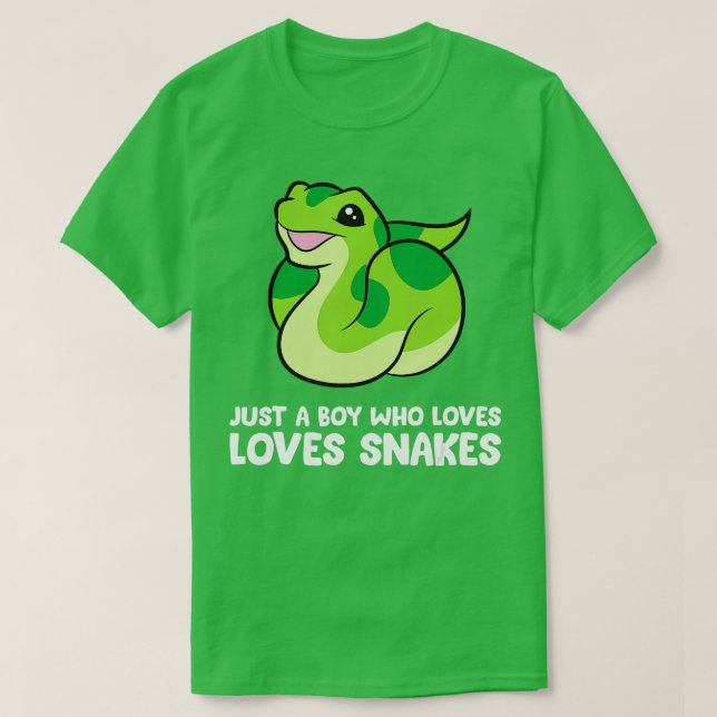 Bara en pojke som Kärlek ormar Cute Snake T Shirt (Design framsida)
