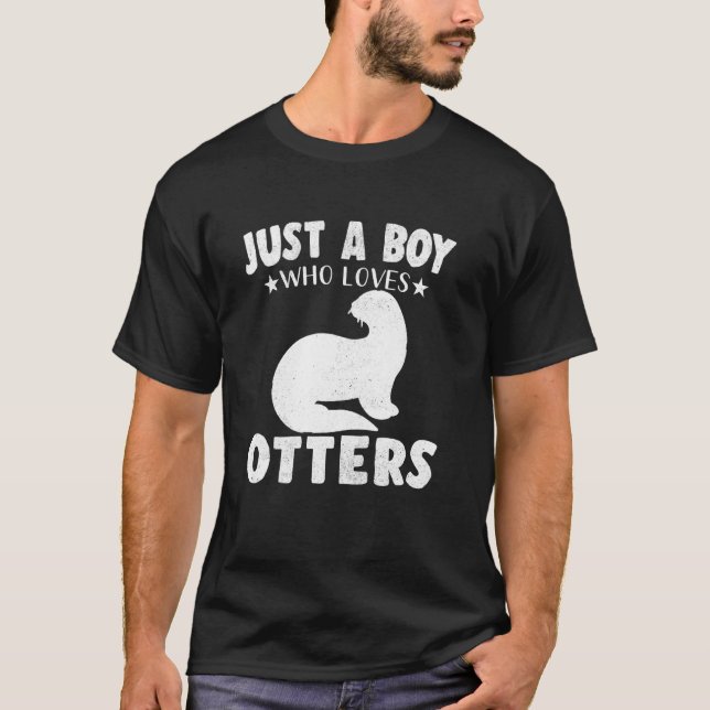 Bara en pojke som Kärlek-otters-djur T Shirt (Framsida)