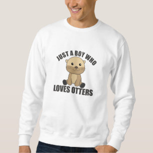 Bara en pojke som Kärlek-Otters söt Otter Lång Ärmad Tröja