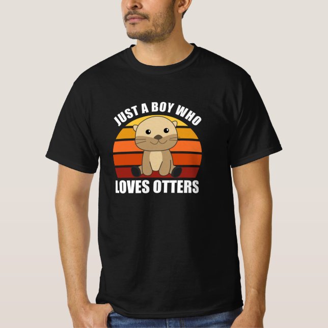 Bara en pojke som Kärlek-Otters söt Otter T Shirt (Framsida)