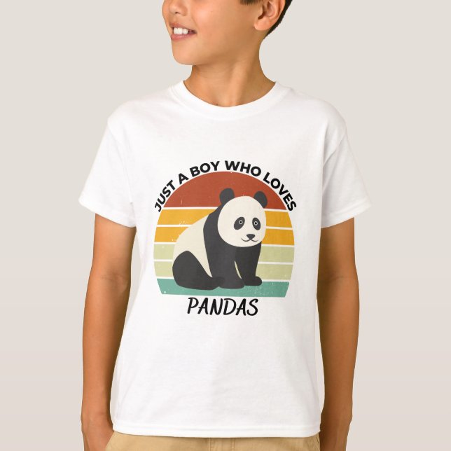 Bara en pojke som kärlek pandas t shirt (Framsida)