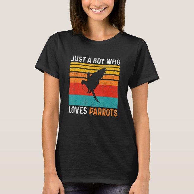 Bara en pojke som Kärlek Parrots T Shirt (Framsida)