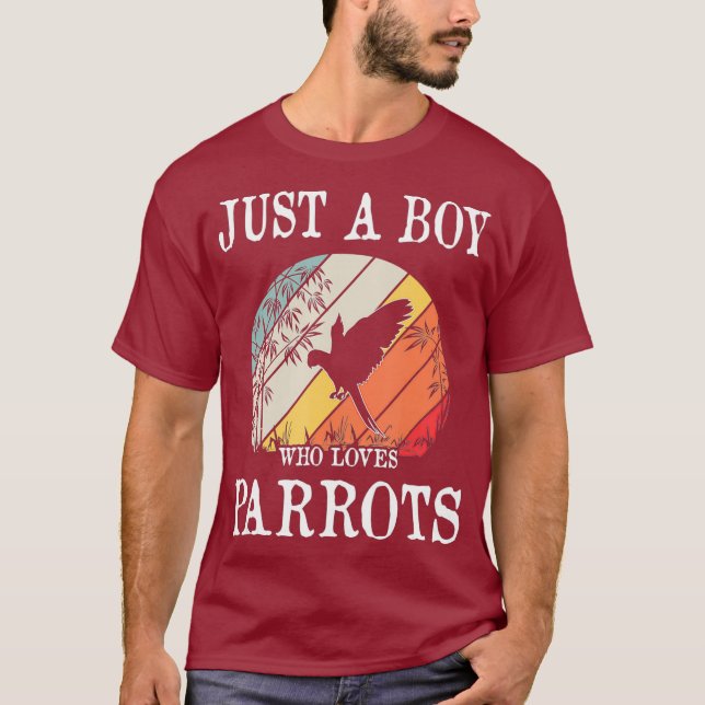 Bara en pojke som Kärlek Parrots T Shirt (Framsida)