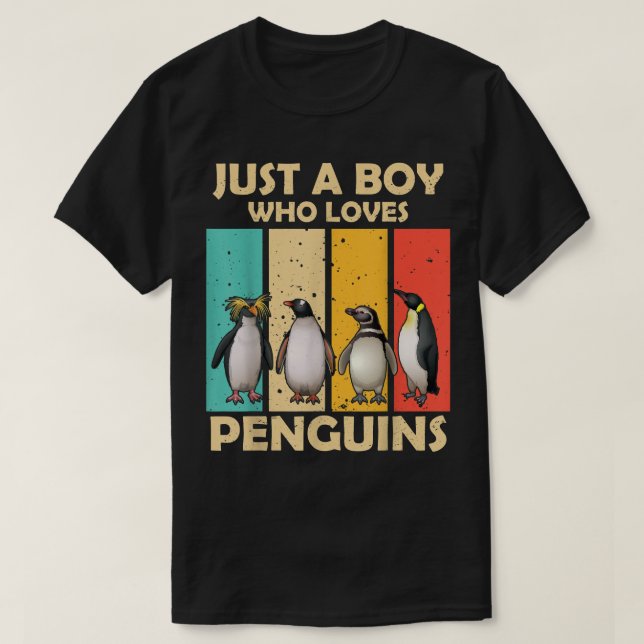 Bara en pojke som Kärlek Penguins Cute Penguin Zoo T Shirt (Design framsida)