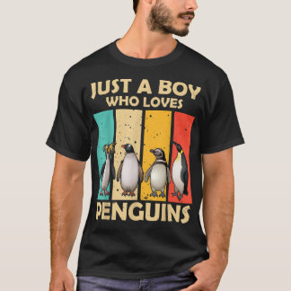 Bara en pojke som Kärlek Penguins Cute Penguin Zoo T Shirt