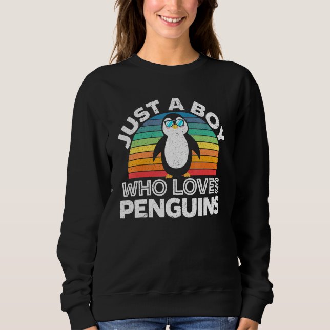 Bara en pojke som Kärlek Penguins Penguin Boy Ice  T Shirt (Framsida)