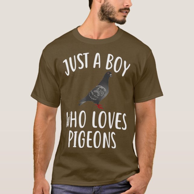 Bara en pojke som kärlek PIGEONS FUNNY PIGEON Tee (Framsida)