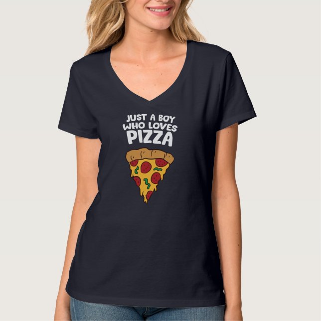Bara en pojke som Kärlek Pizza T Shirt (Framsida)