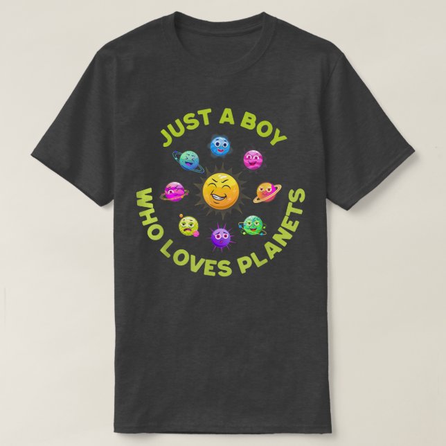 Bara en pojke som Kärlek planetar Solar System Sci T Shirt (Design framsida)