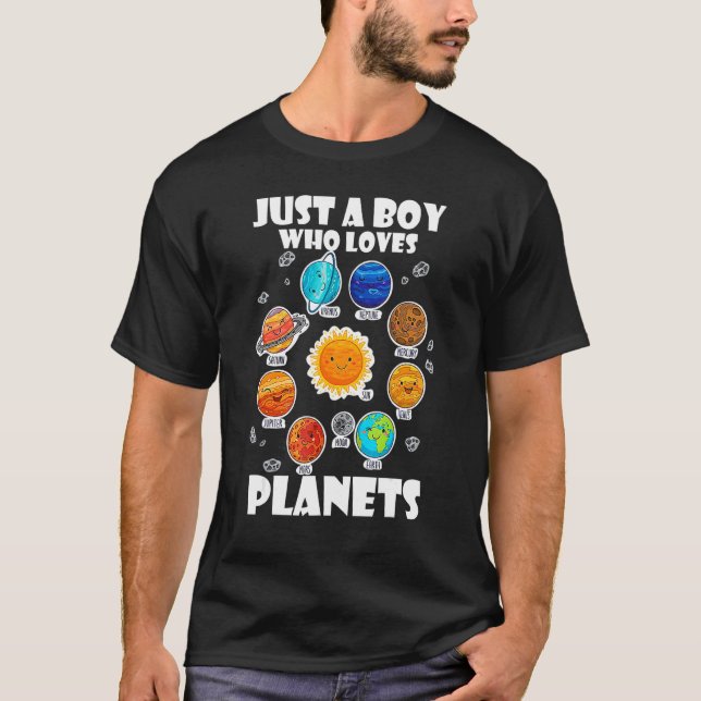 Bara en pojke som Kärlek Planets & Solar System Sp T Shirt (Framsida)