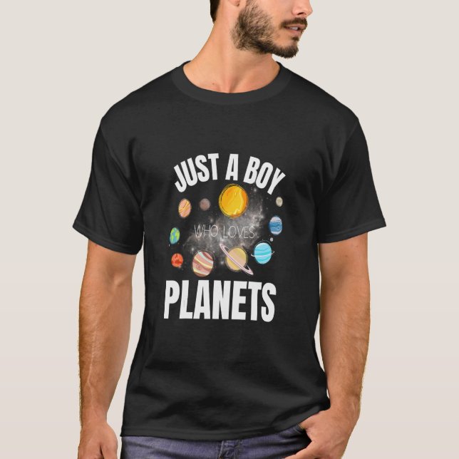 Bara en pojke som Kärlek Planets Space Science Kid T Shirt (Framsida)
