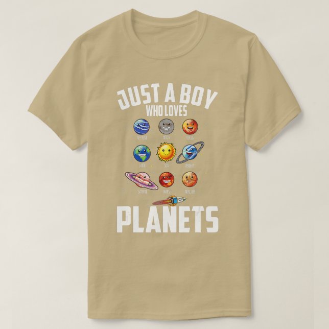 Bara en pojke som Kärlek planets Space Sol Planet  T Shirt (Design framsida)
