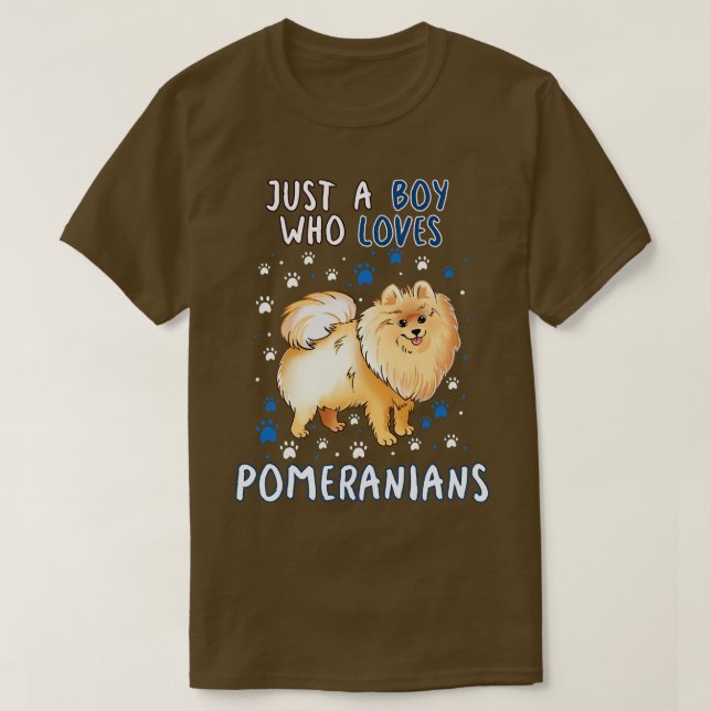 Bara en pojke som Kärlek Pomeranians T Shirt (Design framsida)