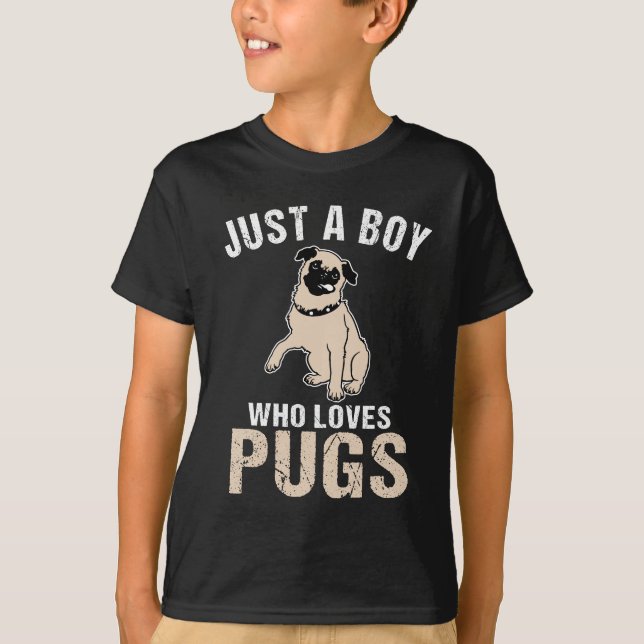 Bara en pojke som kärlek Pugs T Shirt (Framsida)